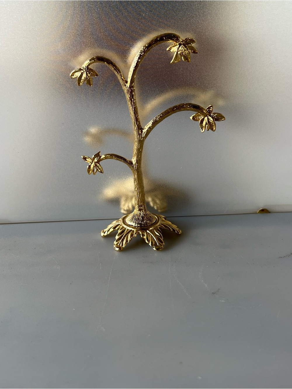 Gold Decorative Jewelry Tree Stand